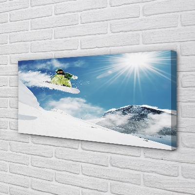Tableaux sur toile canvas Planche à neige de montagne man