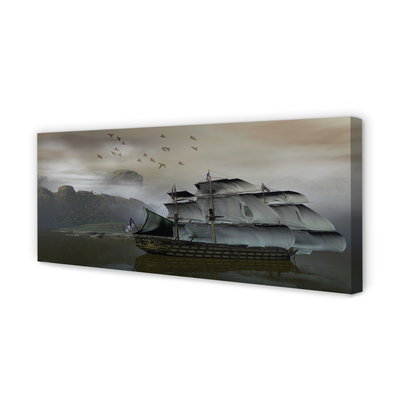 Tableaux sur toile canvas Montagnes de la mer de navires
