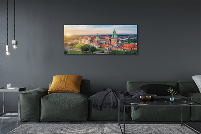 Tableaux sur toile canvas Sunrise panorama du château de cracovie