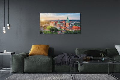 Tableaux sur toile canvas Sunrise panorama du château de cracovie