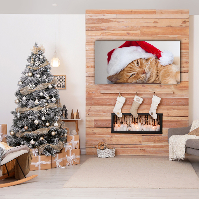 Photo sur toile Chat Chapeau de Père Noël de Noël