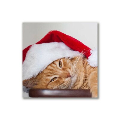 Photo sur toile Chat Chapeau de Père Noël de Noël