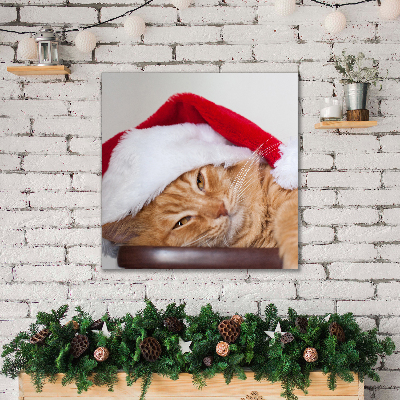 Photo sur toile Chat Chapeau de Père Noël de Noël