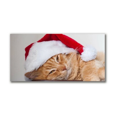 Photo sur toile Chat Chapeau de Père Noël de Noël