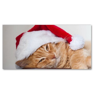 Photo sur toile Chat Chapeau de Père Noël de Noël