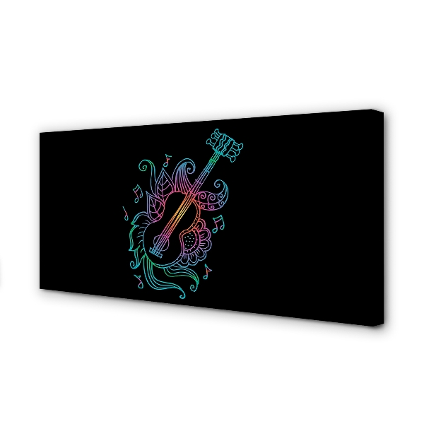 Tableaux sur toile canvas Notes de guitare couleur