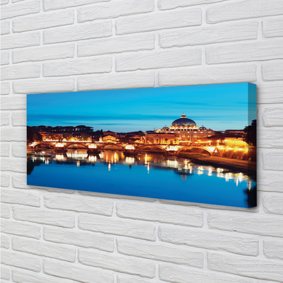Tableaux sur toile canvas Ponts rome rivière coucher de soleil
