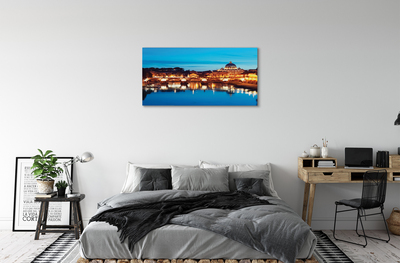Tableaux sur toile canvas Ponts rome rivière coucher de soleil