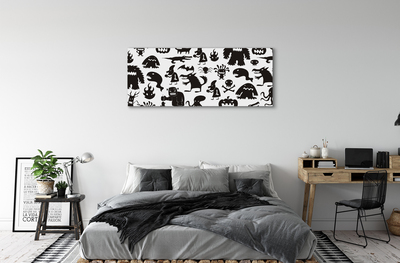 Tableaux sur toile canvas Fond blanc créatures noires