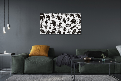 Tableaux sur toile canvas Fond blanc créatures noires