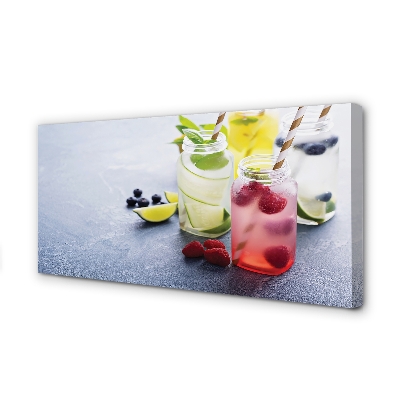 Tableaux sur toile canvas Citron framboise cocktail lime