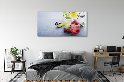 Tableaux sur toile canvas Citron framboise cocktail lime