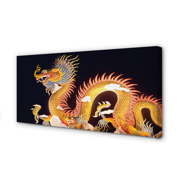 Tableaux sur toile canvas Golden dragon japonais