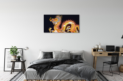 Tableaux sur toile canvas Golden dragon japonais