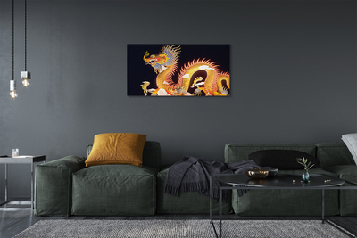 Tableaux sur toile canvas Golden dragon japonais