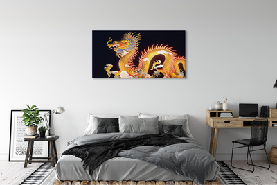 Tableaux sur toile canvas Golden dragon japonais