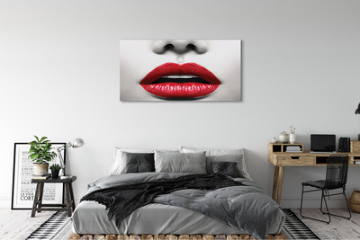 Tableaux sur toile canvas Lèvres rouges femme nez