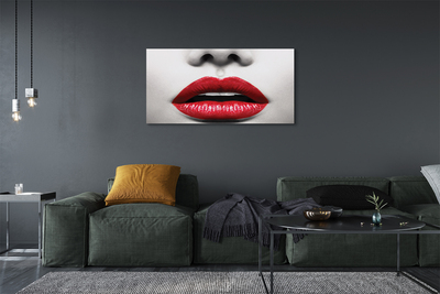 Tableaux sur toile canvas Lèvres rouges femme nez