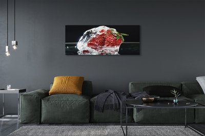 Tableaux sur toile canvas Fraises dans le cube de glace