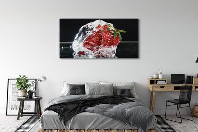 Tableaux sur toile canvas Fraises dans le cube de glace