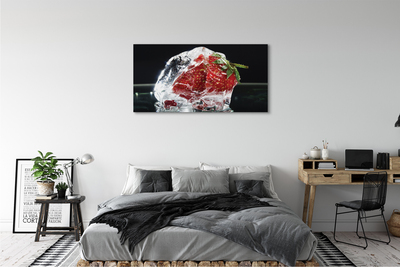 Tableaux sur toile canvas Fraises dans le cube de glace