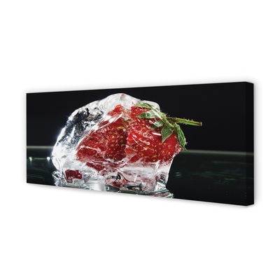 Tableaux sur toile canvas Fraises dans le cube de glace