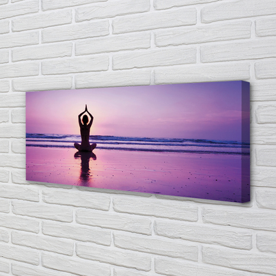 Tableaux sur toile canvas Yoga de la mer femme