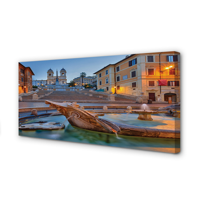 Tableaux sur toile canvas Rome bâtiments fontaine sunset