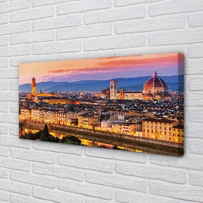 Tableaux sur toile canvas Italie panorama nuit cathédrale