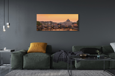 Tableaux sur toile canvas Rome rivière sunset bâtiments ponts