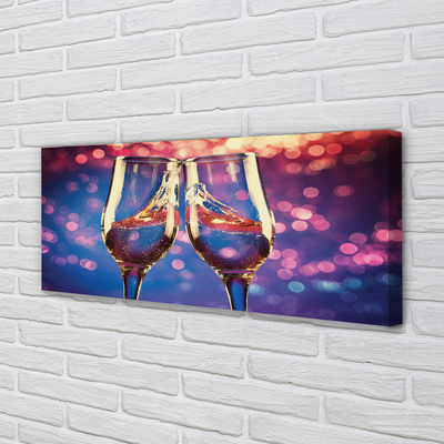 Tableaux sur toile canvas Verres de champagne de fond coloré