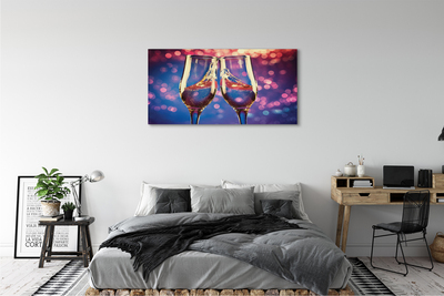 Tableaux sur toile canvas Verres de champagne de fond coloré