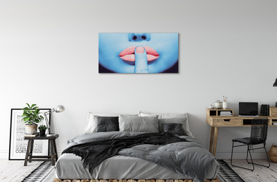 Tableaux sur toile canvas Lèvres néon femme