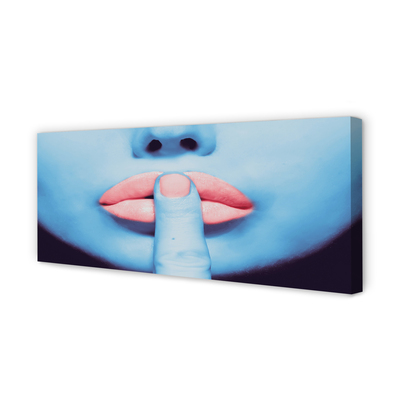 Tableaux sur toile canvas Lèvres néon femme