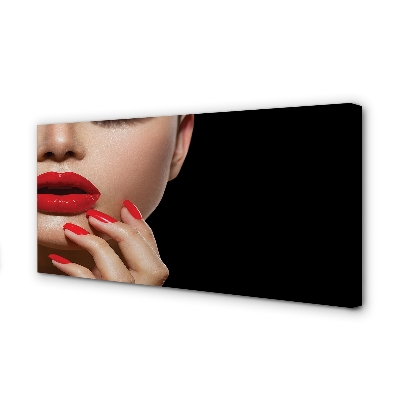 Tableaux sur toile canvas Femme lèvres rouges et les ongles