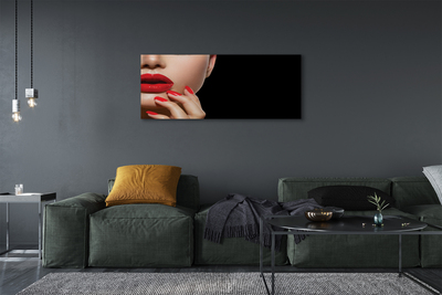 Tableaux sur toile canvas Femme lèvres rouges et les ongles