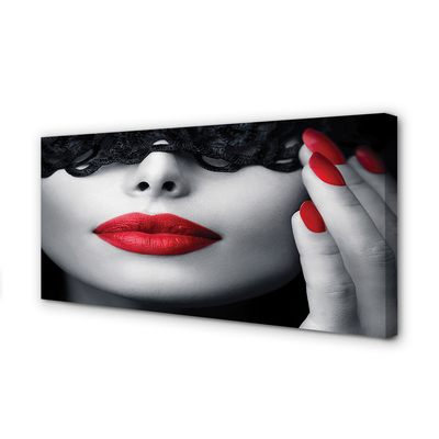 Tableaux sur toile canvas Femme lèvres rouges