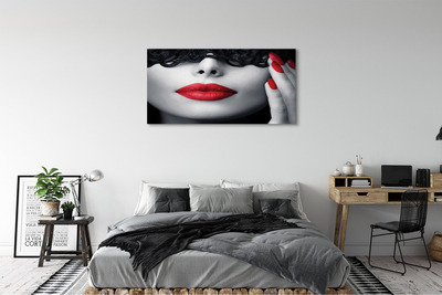 Tableaux sur toile canvas Femme lèvres rouges