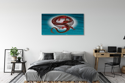 Tableaux sur toile canvas Dragon ciel lunaire japonaise