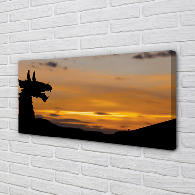 Tableaux sur toile canvas Dragon ciel coucher de soleil