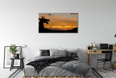 Tableaux sur toile canvas Dragon ciel coucher de soleil