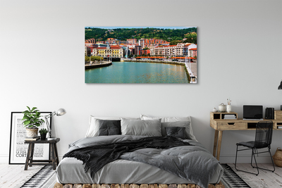 Tableaux sur toile canvas Espagne ville rivière de montagne