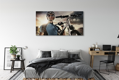 Tableaux sur toile canvas Nuages ​​vélo cycliste