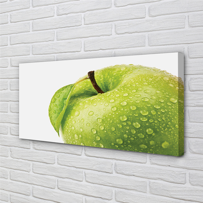 Tableaux sur toile canvas Apple gouttes d'eau verte