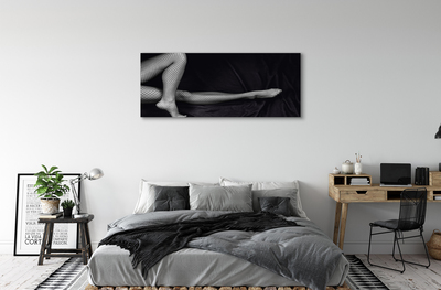 Tableaux sur toile canvas Jambes résilles noir et blanc