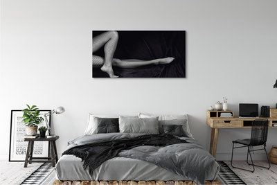 Tableaux sur toile canvas Jambes résilles noir et blanc