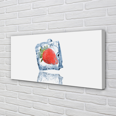 Tableaux sur toile canvas Cube de glace aux fraises