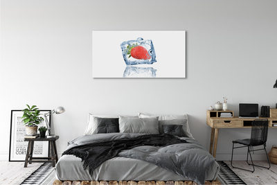 Tableaux sur toile canvas Cube de glace aux fraises
