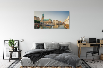 Tableaux sur toile canvas Allemagne hambourg cathédrale rivière
