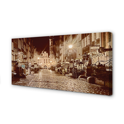 Tableaux sur toile canvas Gdańsk vieille ville nuit